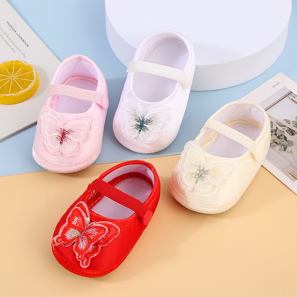 1 Pair of Baby anti Slip Learning Walking Shoes, Cute Butterfly Design, Suitable for indoor and Outdoor, Parties and Gatherings
