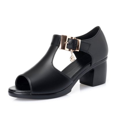 Women Sandals Summer hing Heel Fashion Sexy Fish Mouth Hollow Roman Sandals Thick With Beaded High Heels Female Sandals