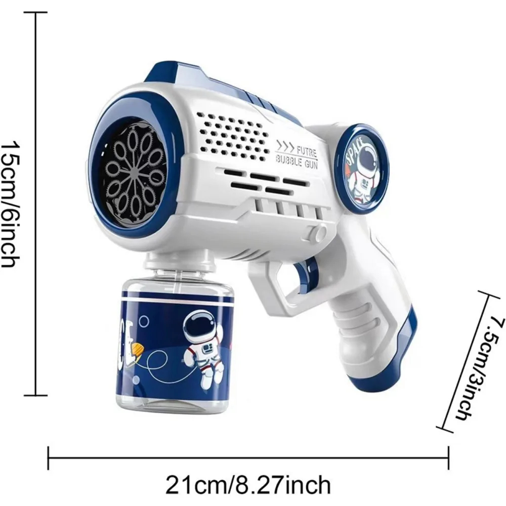 Astronaut Electric Automatic Light Bubble Machine Bubbles Gun Summer Beach Bath Outdoor Game Fantasy Toys for Children Kids Gift