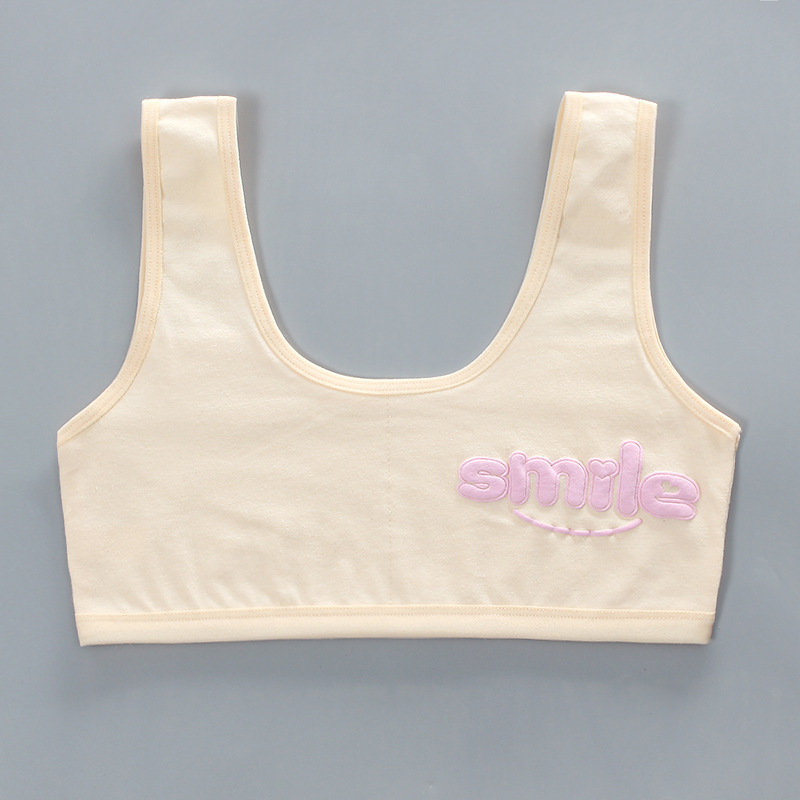 Teen girl bra vest cotton spandex sports big girl kids underwear letters