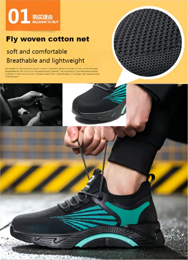 2023 sports leisure safety shoes steel toe anti impact men's safety shoes Zapatos de Seguridad para hombres y mujeres