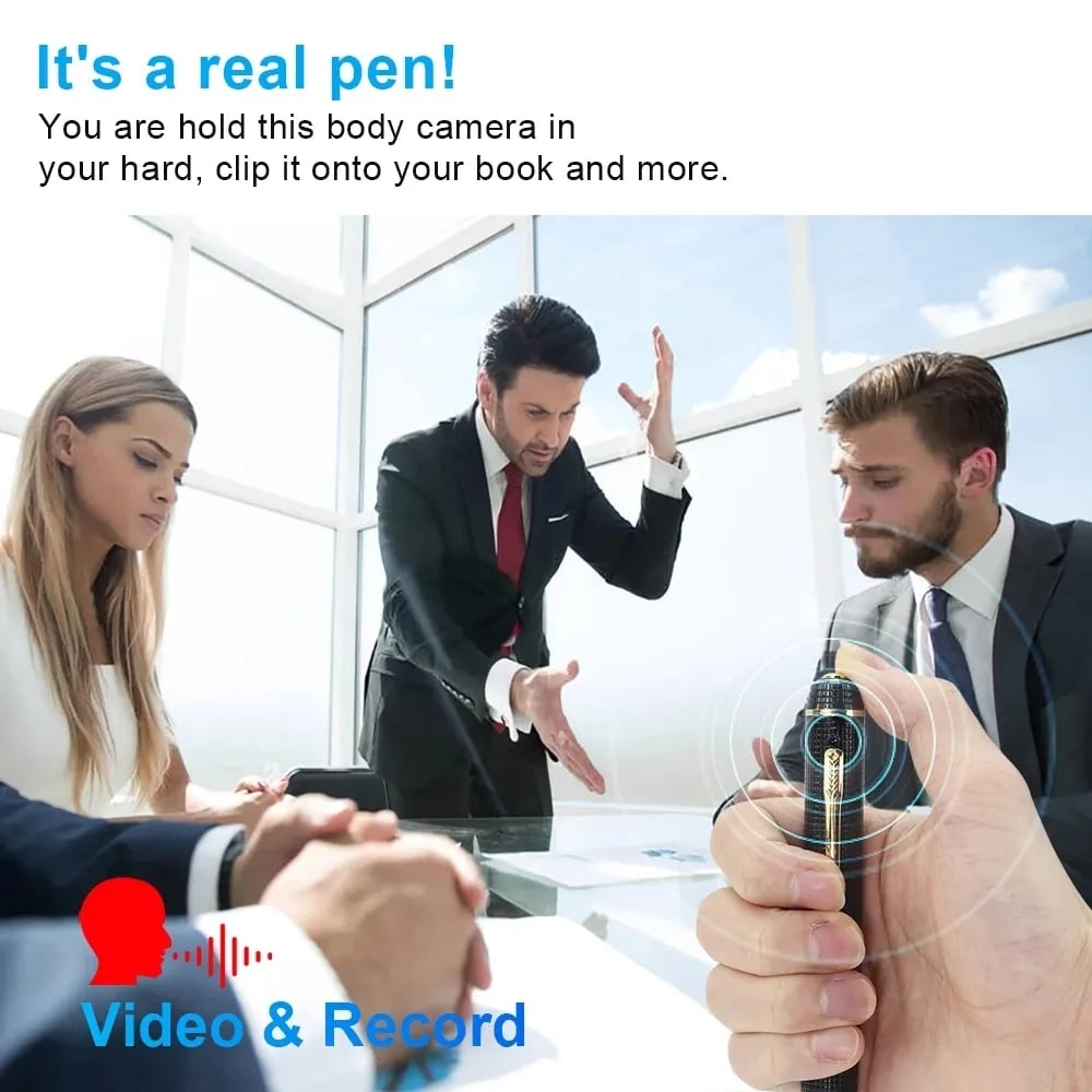 HD 1080P Portable Ballpoint Pen Mini Camera Take Photos Video&Audio Recorder Wireless DVR One Button Operation Micro Camcorders