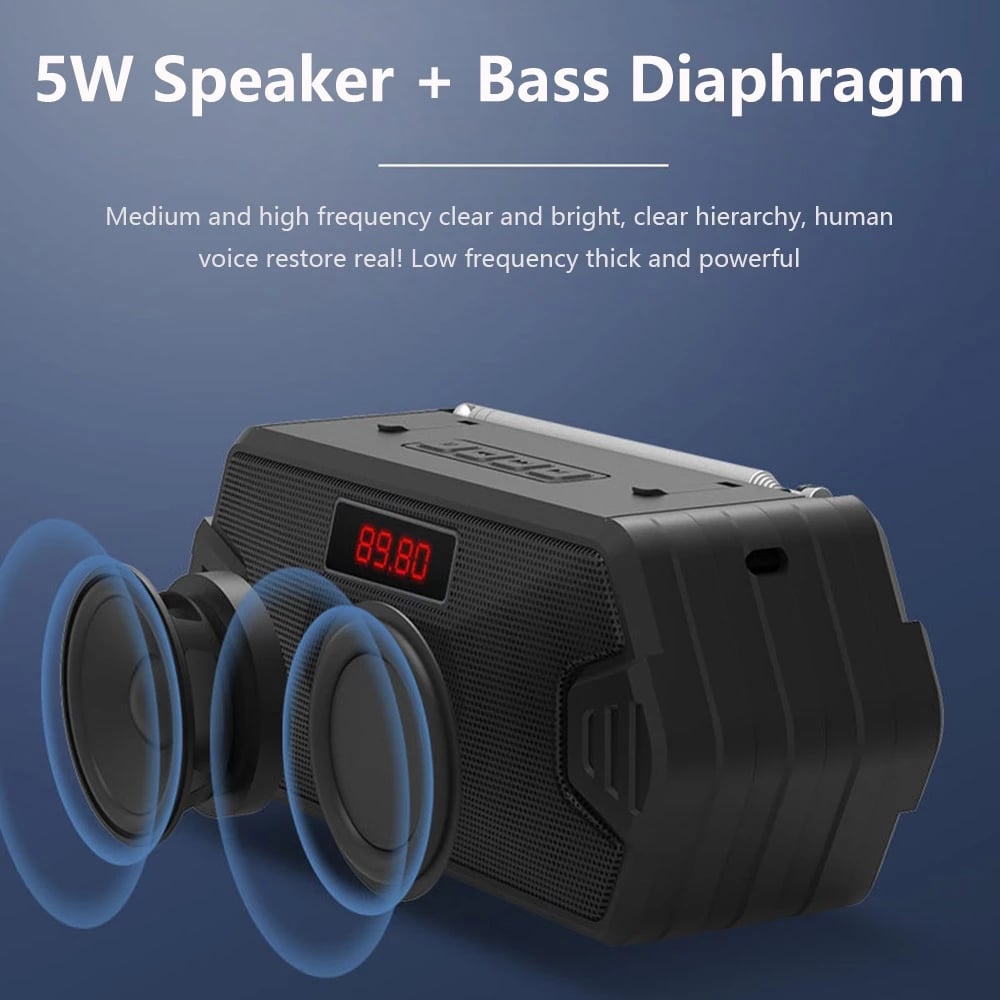 Portable Wireless Speaker Bluetooth-compatible Column Bass Mini Subwoofer Support TF Card USB Speakers FM Receiver/Radio With FM