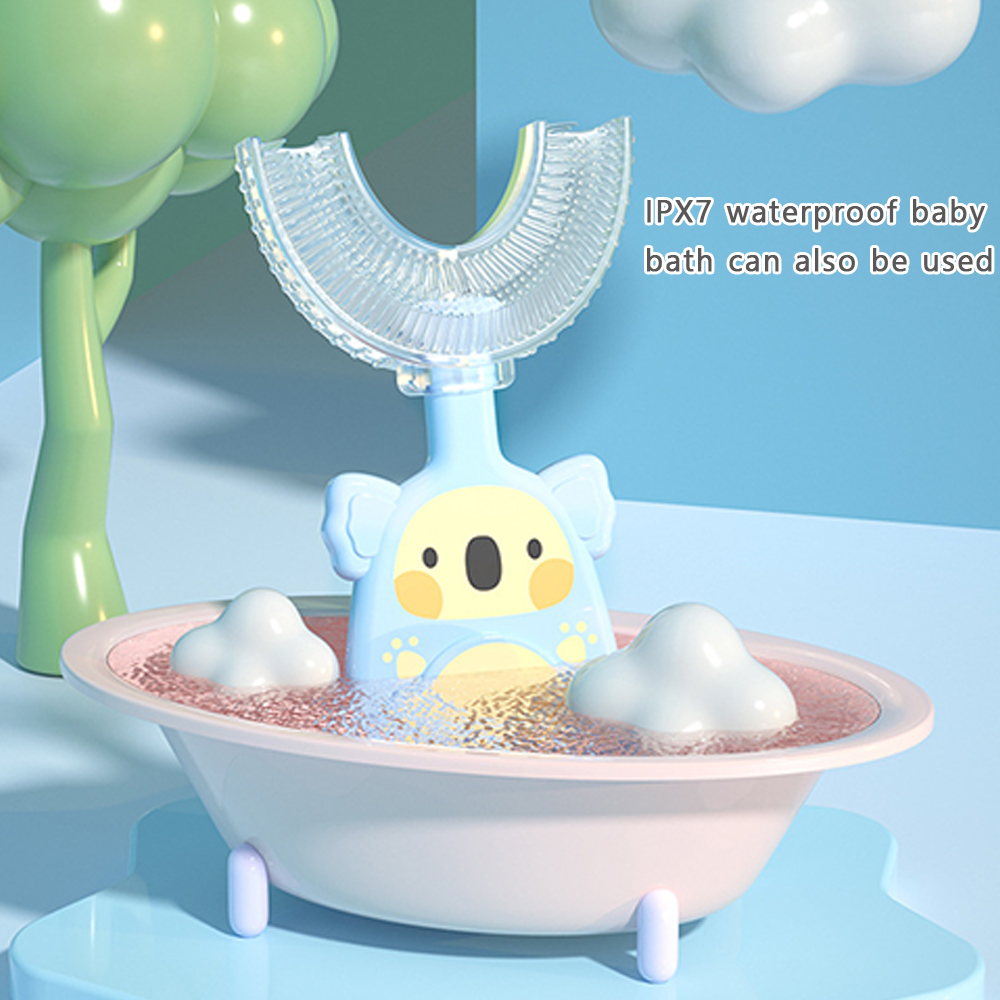 New Hot Children Smart 360 Degree U-Shape Manual Toothbrush Cartoon Pattern Tooth Brush For 2-12Y Kids With Soft Silicone Head