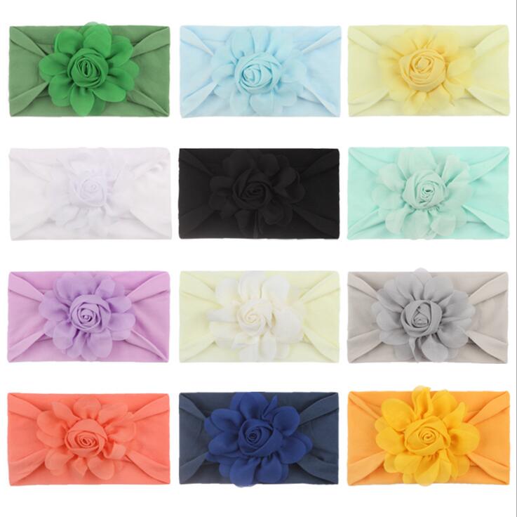 New style children's hair band rose bud nylon soft elastic combination baby hair band baby hair accessories