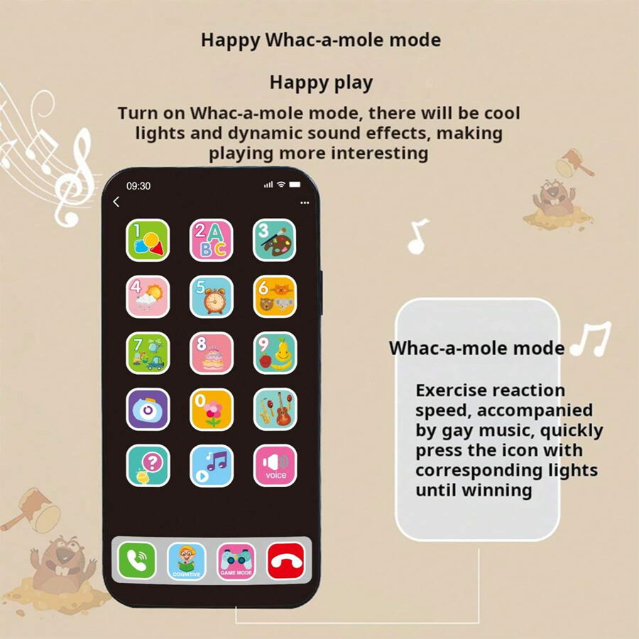 Children Simulation Music Touch Screen Phone Baby English Education Cognitive Phone Intelligent Multi-Functional Toy Model