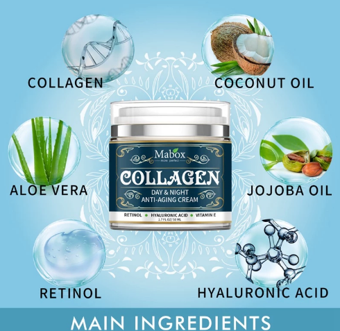 Vitaming C Collagen Anti-Aging Cream, Retinol Face Cream, Hyaluronic Acid, Moisturizing Vitamin E, Skin Whitening Cream
