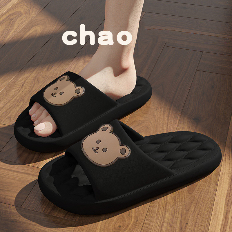 Feet feeling slippers Wearing indoor home anti-skid bathroom in summer Lovers cute cartoon home sandals