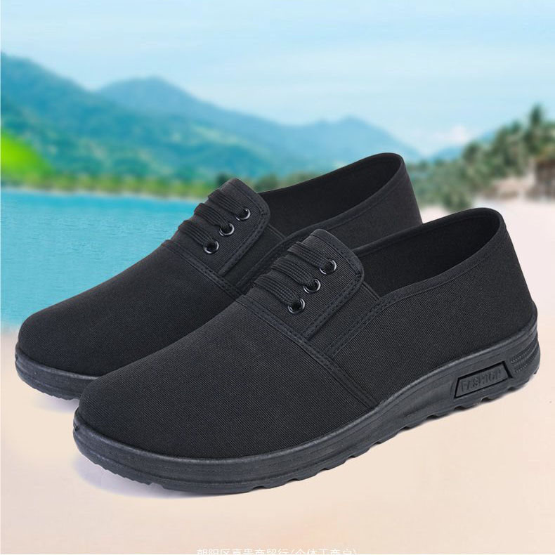 Men Canvas Shoes with Soft Soles Comfortable Non-slip Wear-resistant Casual Shoes Loafers