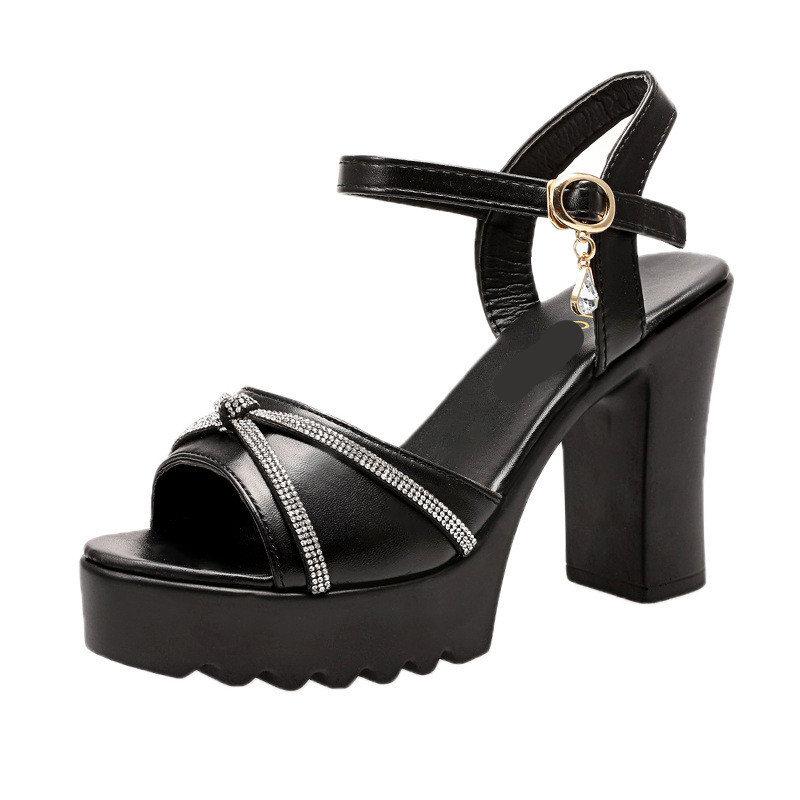 New High-heeled Sandals Summer for Women Soft Leather Comfortable Heightening Women's Shoes Party Femmes Sandales