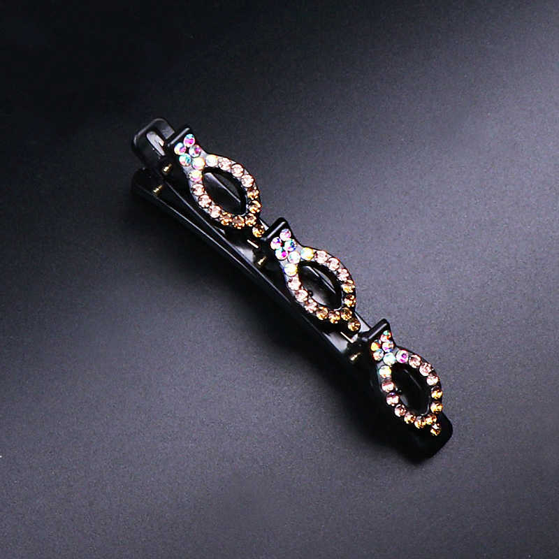 5PCS/kit Sparkling Crystal Stone Braided Hair Clips,Double Bangs Hair Clips Braided Hair for Weeks Hair Daily makeup