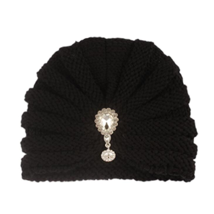 Baby knitted warm cover cap children's wool with drill hat