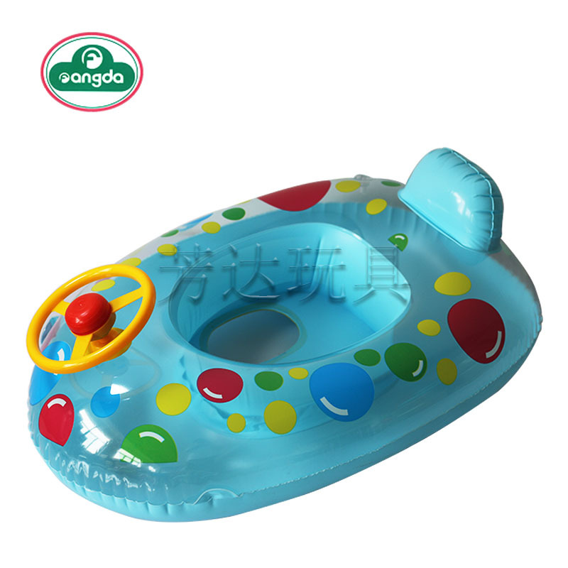 Baby Swimming Pool Float, Cute Car Design Kids Toddler Inflatable Summer Beach Floatie Boat Swim Tube Ring with Handles Safety
