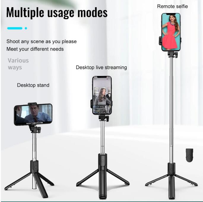Handheld 360 Degree Flexible Sports Camera Monopod Stand Mobile Phone Mini Selfie Stick Tripod With Wireless Remote