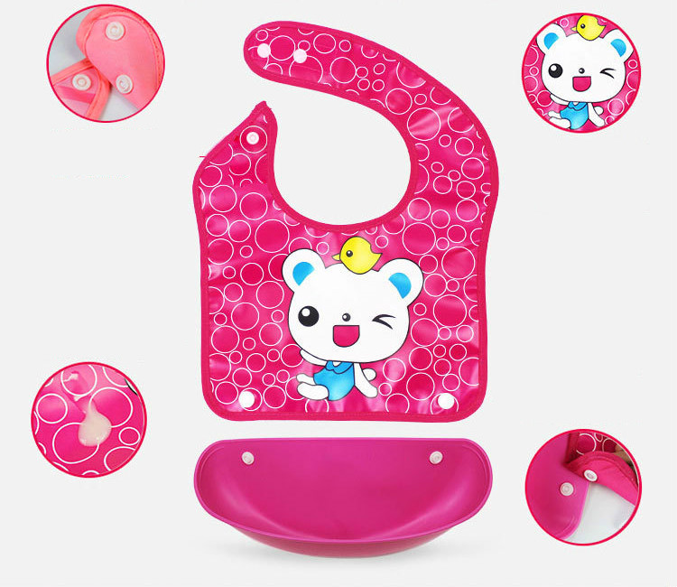 Baby bib, waterproof rice bag, baby bib, drool bag, drool towel, three-dimensional imitation silicone