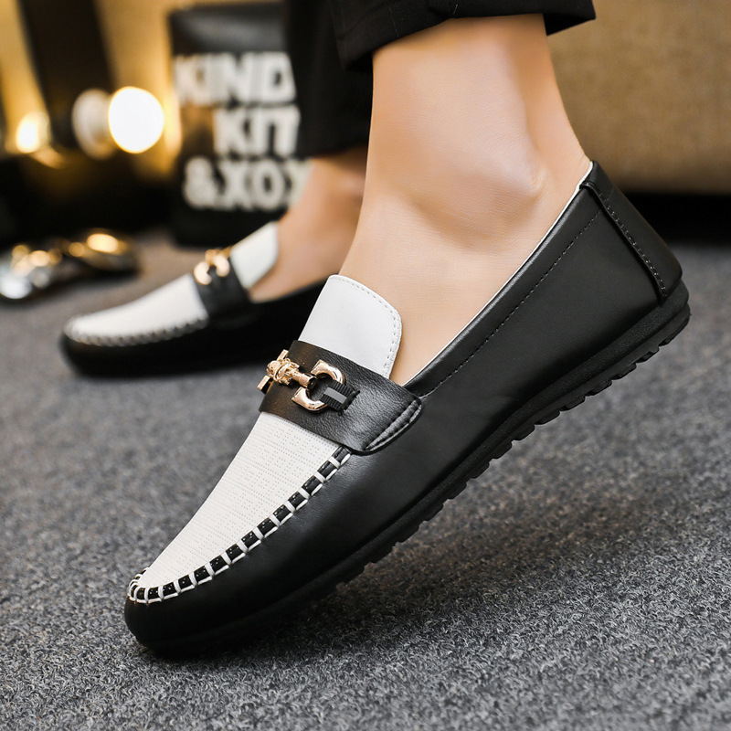 Men's Casual Slip On Shoe Round Toe Soft PU Leather Loafers Shoes Non Slip Driving Shoes Fashion Footwear