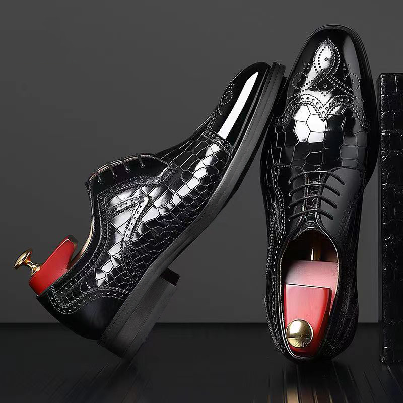 Men's Dress Shoes Office High-heeled Wedding Leather Shoe for Men Platform Business Formal Social Leather Shoes Man