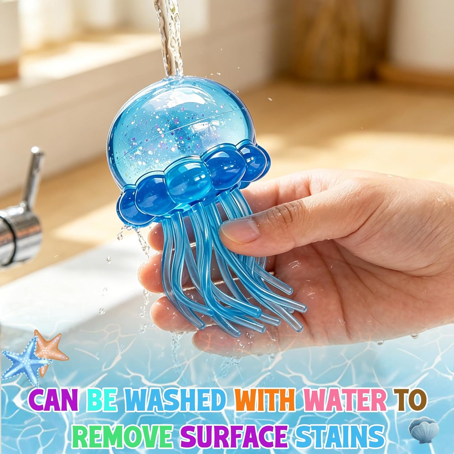 2Pcs Jellyfish Squeeze Toys, Drop Malt Sugar Balls Relieve Stress, Fidget Toy with a Super Solid for Kids, Sensory Toys for Anxiety and Stress Relief,
