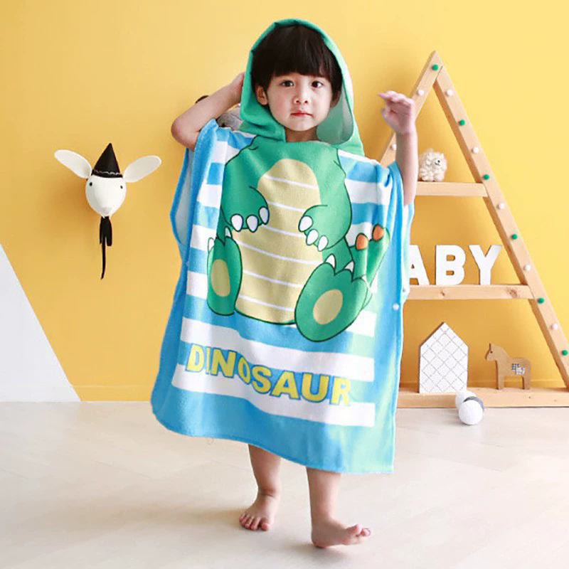Girls Unicorn Bathrobe Boys Shark Beach Towel Baby Mermaid Cape Towels Children Bathing Stuff Kids Microfiber Washcloth Blanket