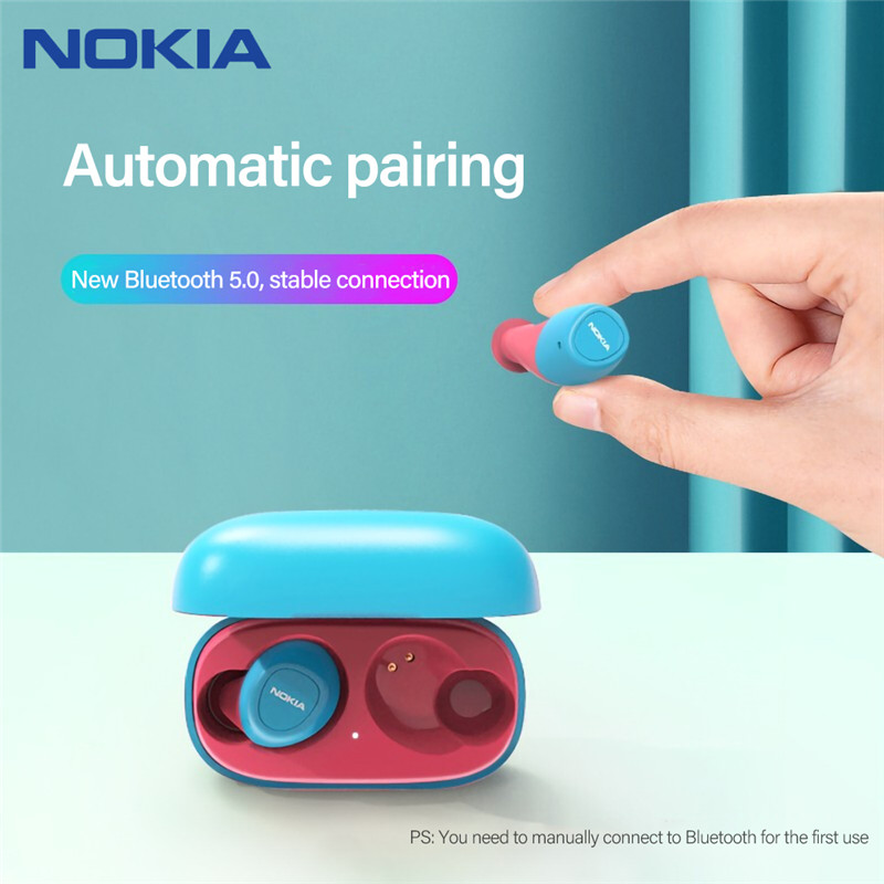 Nokia E3100 TWS Headphones Fone Auriculares Wireless Bluetooth Earphone HD Call 400mAh for Android IOS Red Orange Pink Headset