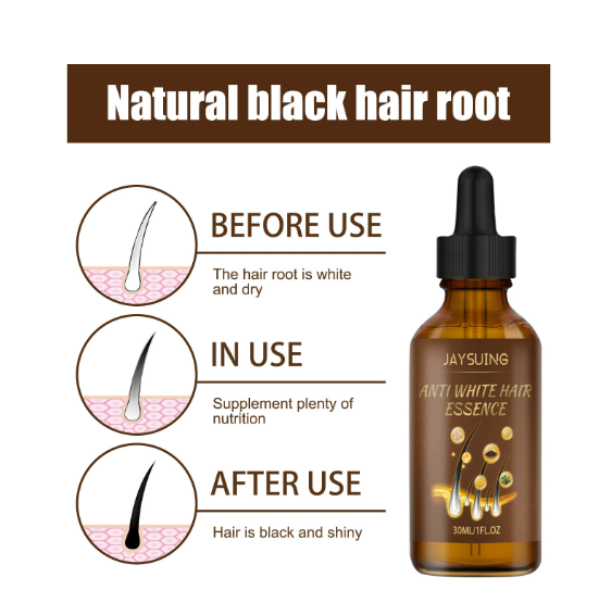 White Hair Treatment Serum Nourishing Scalp Restore Darken Natural Color Repairing Damage Gray Hairs Black Hair Care Essence