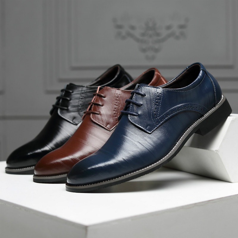 New arrive mens patent leather shoes men dress shoes lace up Pointed toe wedding Business party 3 colors big size Luxury Oxfords