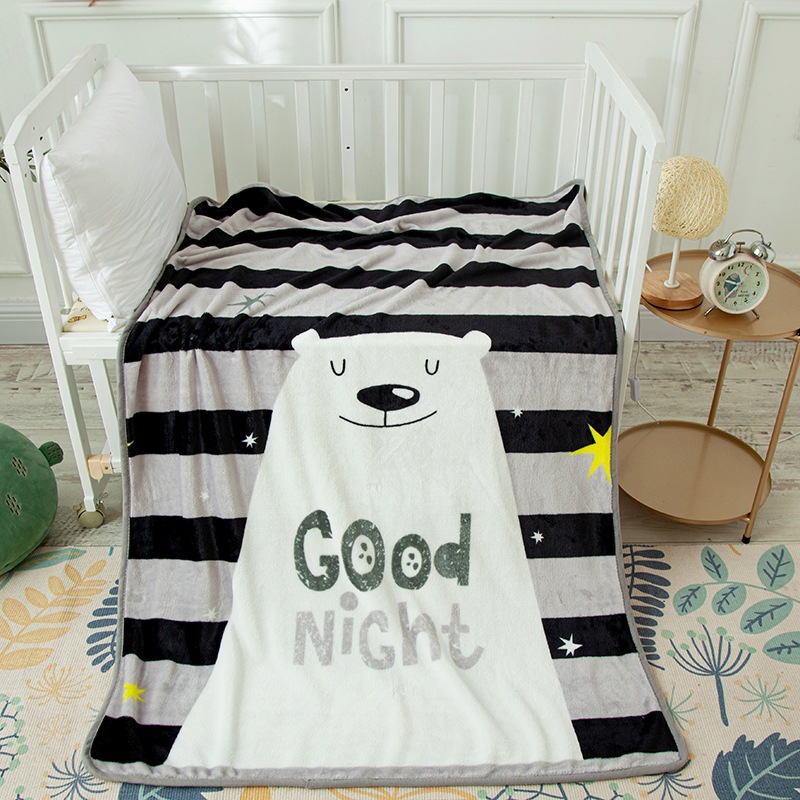 1*1.4M Nordic baby velvet baby blanket cover blanket gold mink velvet cartoon children blanket