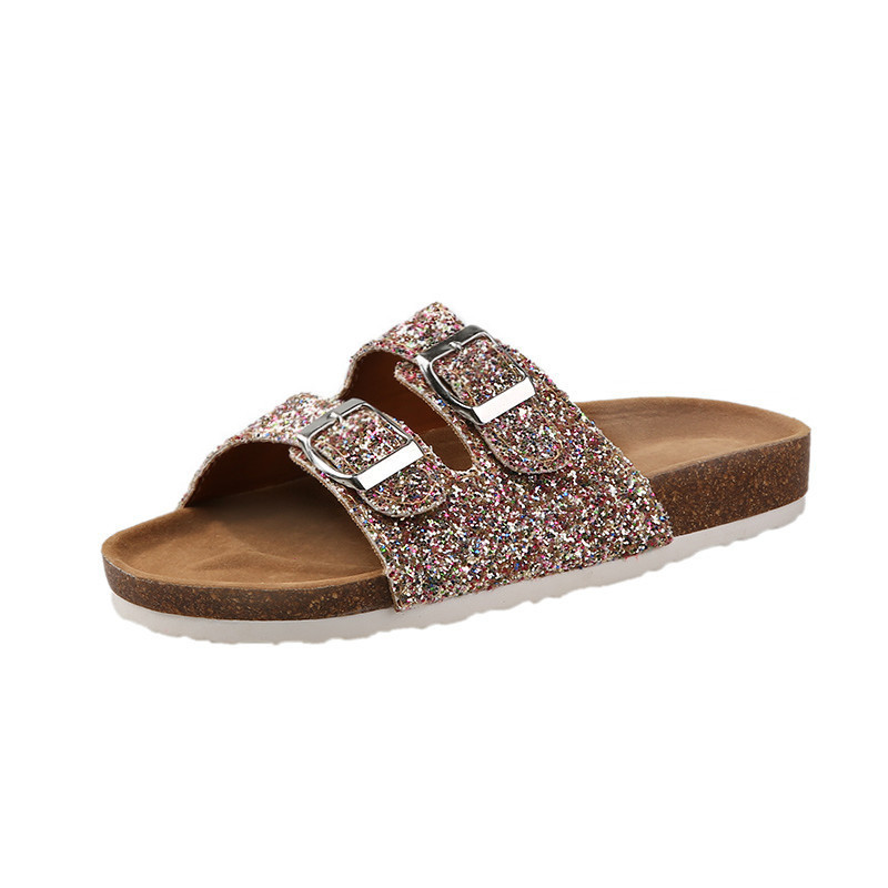 Summer new style cork slippers men and women fashion Korean casual beach sandals and slippers Birkenstock