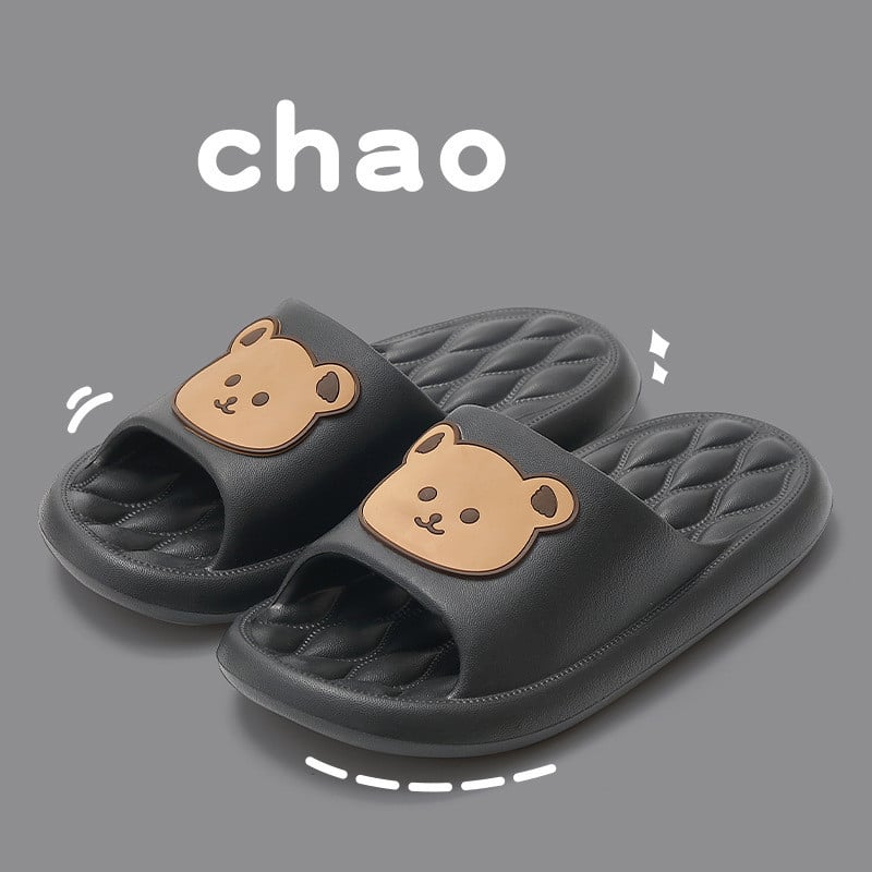 Feet feeling slippers Wearing indoor home anti-skid bathroom in summer Lovers cute cartoon home sandals