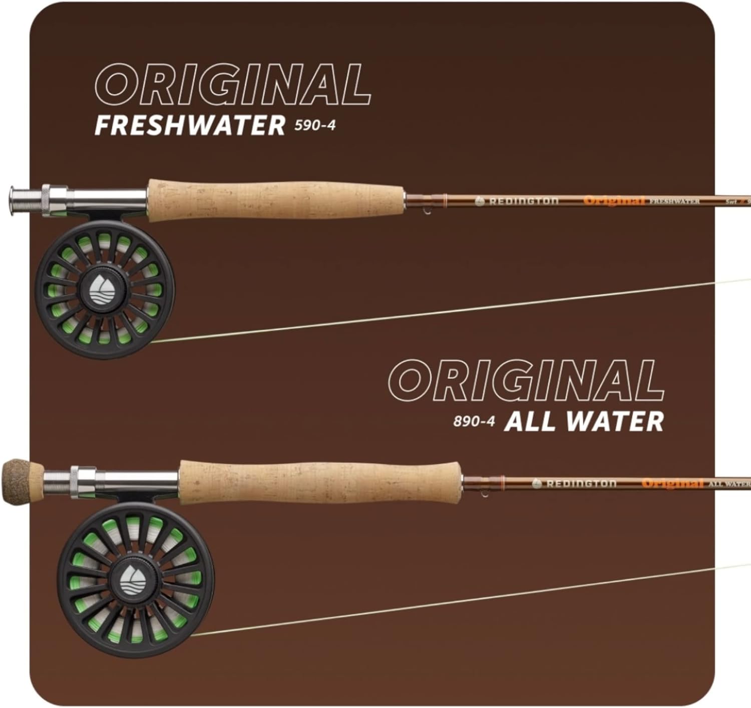 Redington Original Fly Fishing Rod and Reel Combo Kit – 9’ 4-Piece Medium Action Rod, Crosswater Reel, Rio Fly Line, Leader, and Travel Case – Freshwa