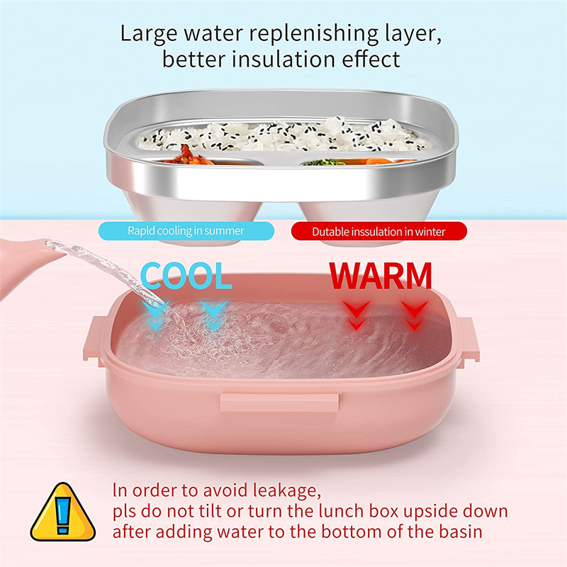 550ML Stainless Steel Bento Box Insulated Lunch Box For Kids Toddler Girls Metal Portion Sections Leakproof Lunch Container Box