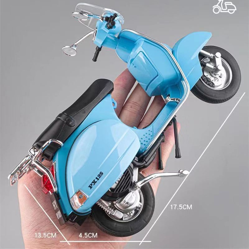 1/10 Roman Holiday/Vespa125 Sheep Alloy Car Model Simulation Motorcycle Children's Toy Car Decoration