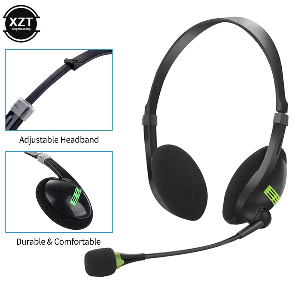 3.5mm Wired Headphones Universal Computer USB Headset with Microphone Office Headset Network Class Traffic Headset for PC Laptop