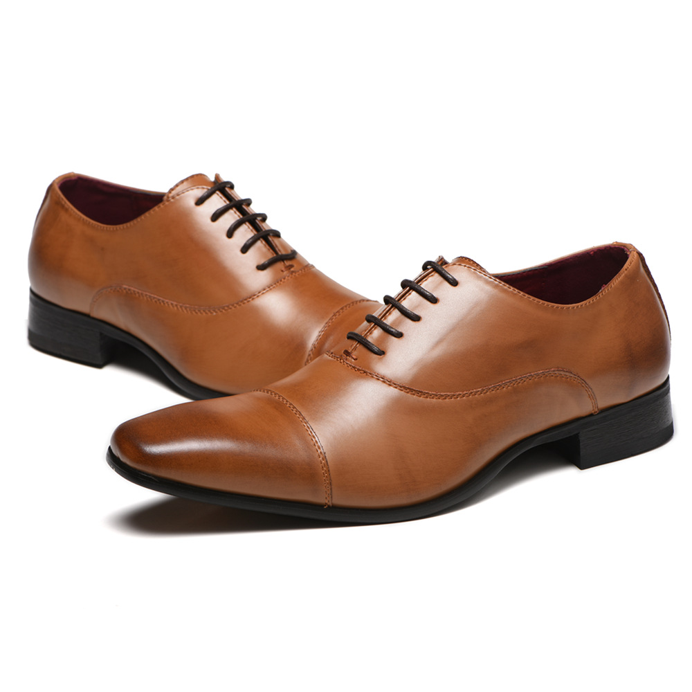 Men Dress Shoes Leather Men Shoes Fashion Men Wedding Shoes Comfortable Formal Shoes Drop Ship 663