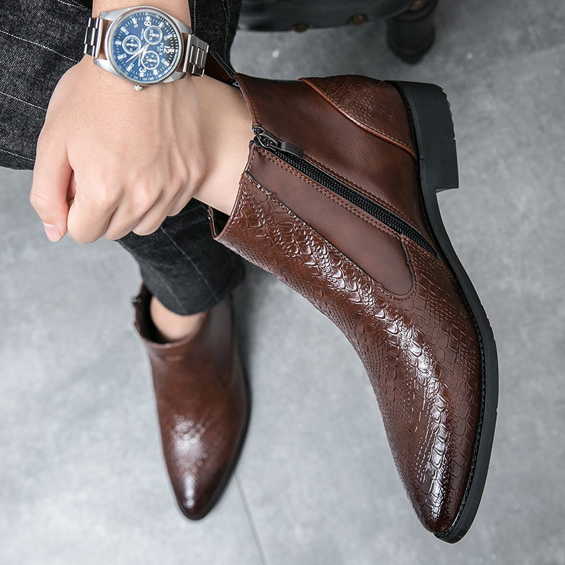Chelsea Boots Work shoes italian Handmade Boot Shoes For Formal Dress Wedding Business MAN ANKL BOOT New cowboy boots brown