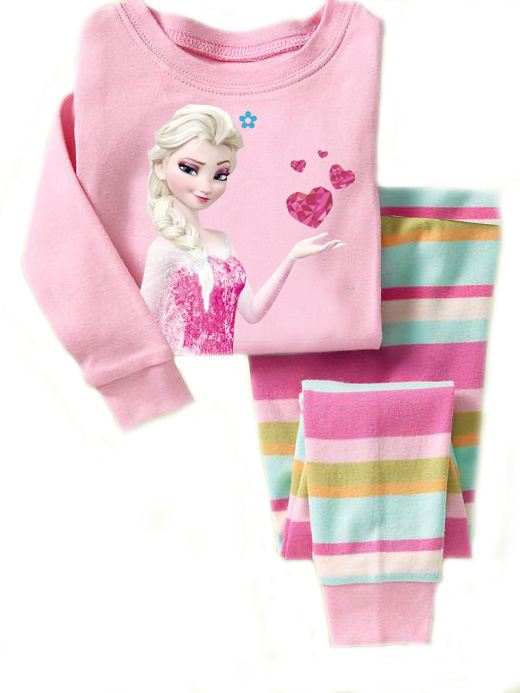 2-7 years old children's pajamas set for boys frozen Anna Elsa printed pajamas girls family kids clothes pajamas baby pajamas