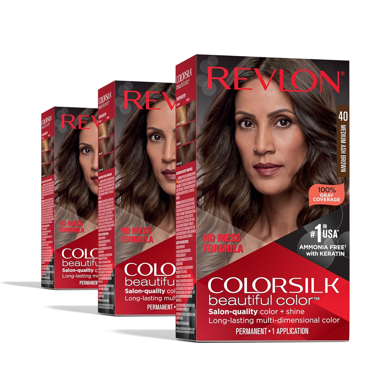 Revlon Colorsilk Beautiful Color Permanent Hair Color, (OLD VERSION) 30 Dark Brown (Pack of 3)