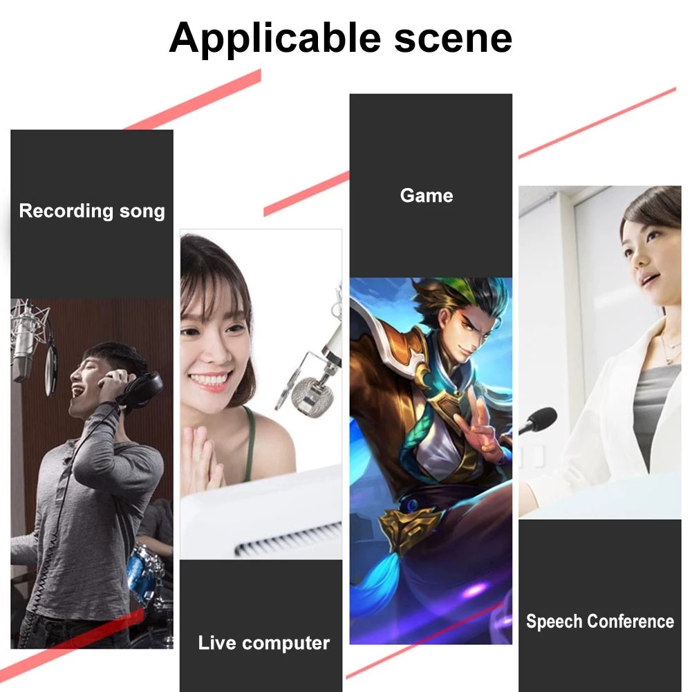 V8 Audio USB External Sound Card Headset Microphone Webcast Personal Entertainment Streamer Live Broadcast for PC Phone Computer