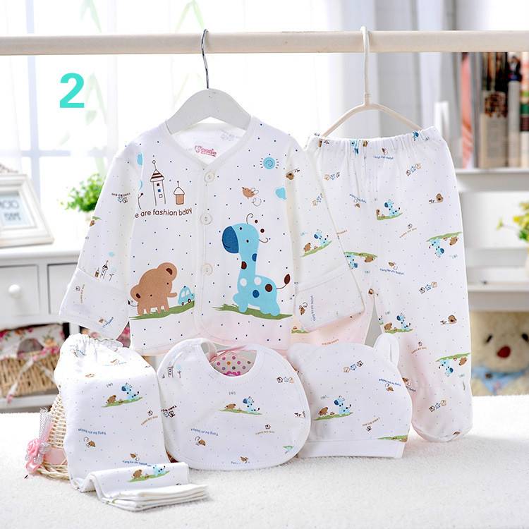 5PCS/set Newborn Baby Boy Girl Clothing Set 0-3 Months 100% Cotton Cartoon Animal Underwear New Born Babies Clothes Homewear
