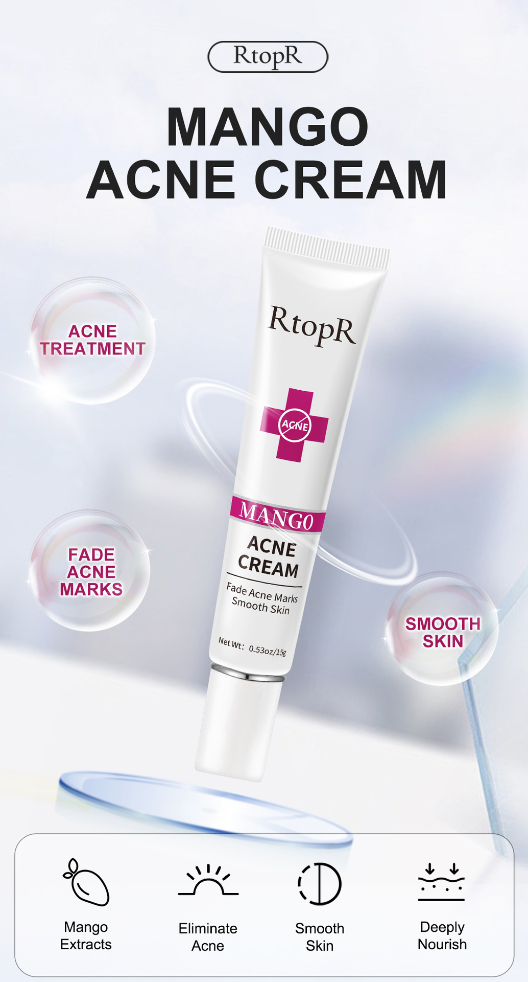 Mango Repair Acne Cream Anti Acne Spots Acne Treatment Scar Blackhead Cream Shrink Pores Whitening Moisturizing Face Skin Care