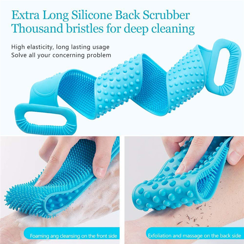 Body Sponge Silicone Brush Bath Towel Bath Gel Bath Cleansing Skin Brush Massage Shower Extended Scrubber Skin Clean Brushes