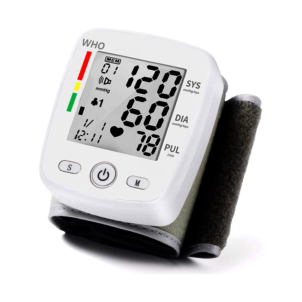Rechargeable Digital Blood Pressure Monitor Wrist Electronic Sphygmomanometer Tensiometer With LCD Display