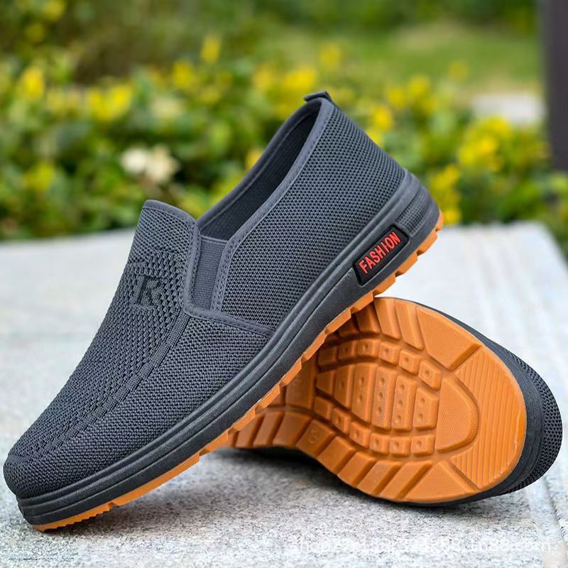 Men's New Men's Polyurethane Men's Shoes One Step Ventilation Soft Sole Casual Sports Wear resistant mesh shoes