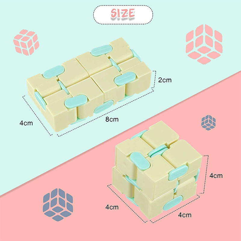 1PC Stress relieving Pocket Fingertip Magic Cube Flip Cube Macaron Six sided Toy Creative Finger Unlimited Magic Cube