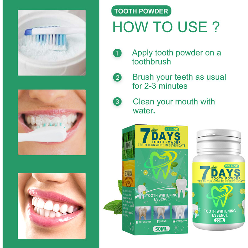 EELHOE Tooth Whitening Powder Cleaning Teeth Oral Care Removing Breath Cleansing Stains Refreshing Breath Tooth Powder
