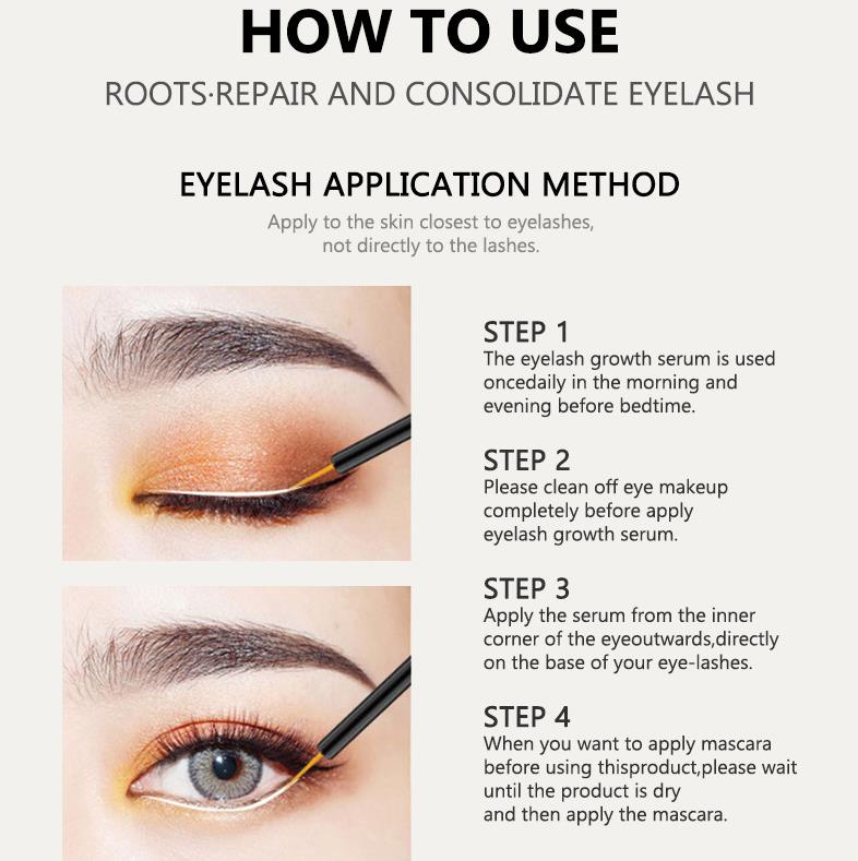 1PC Eyelash nutrition Solution thick, slender, long, nourishing and nourishing eyelash base repair natural transparent Serum 4ml