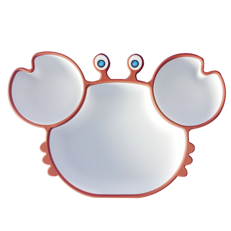 Baby Bowls Plates Spoons Silicone Suction Food Tableware BPA Free Non-Slip Baby Dishes Crab Food Feeding Bowl for Kids
