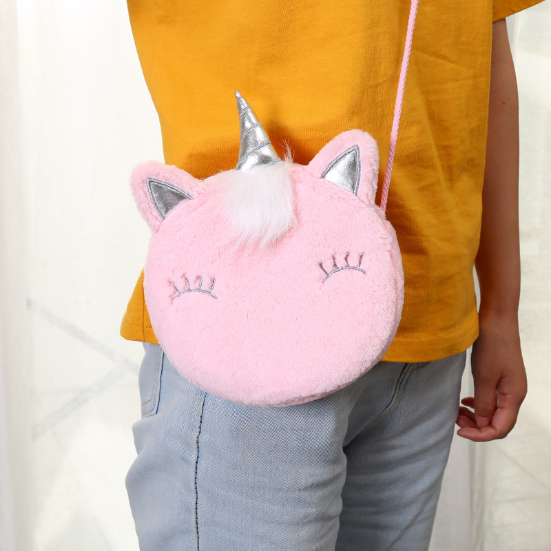 New Fashion Children Girls Shoulder Bag Cute Unicorn Animals Messenger Bag Kids Keys Coin Purse Cute Princess Mini Handbag