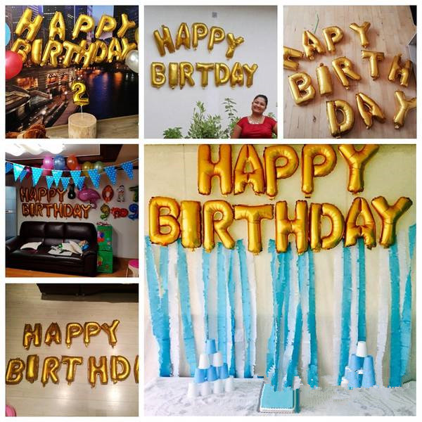 Foil Balloons 16INCH Happy Birthday letter Balloons balls birthday Party Decorations kids Baby Shower Helium Balloons