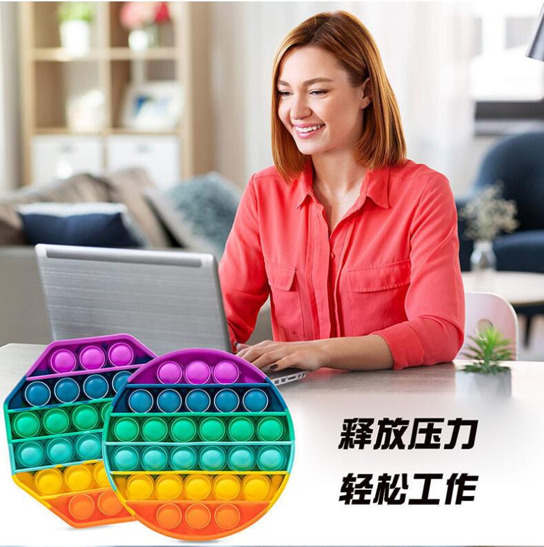 Sensory Pop Fidget Toy Box Squishy Figet Stress Reliever Toys Push Bubbleadult Child Funny Antis Stress Pop Reliver Toys